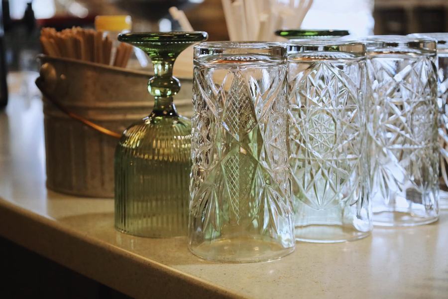 Vintage pressed glass tumblers